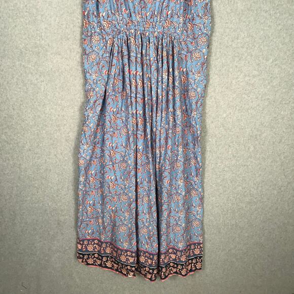 Lucky Brand Dress Womens Plus 1X Blue Maxi Floral Western Peasant Cottage Flowy - Picture 3 of 10